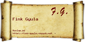 Fink Gyula névjegykártya